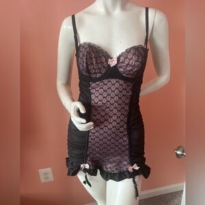 Victoria’s Secret Sexy Little Things Black and Pink Babydoll